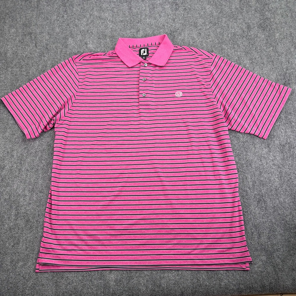 FootJoy FJ Polo Shirt Mens Extra Large Striped GSC Golf Performance Stretch - Picture 4 of 10